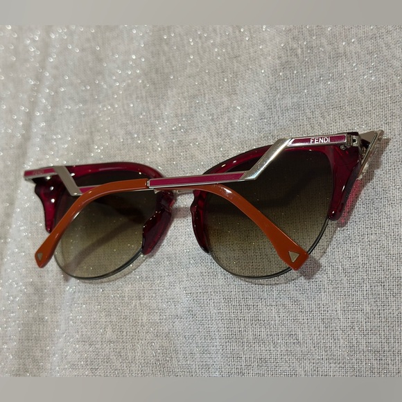 Fendi Red Crystal Sunglasses - Picture 8 of 9